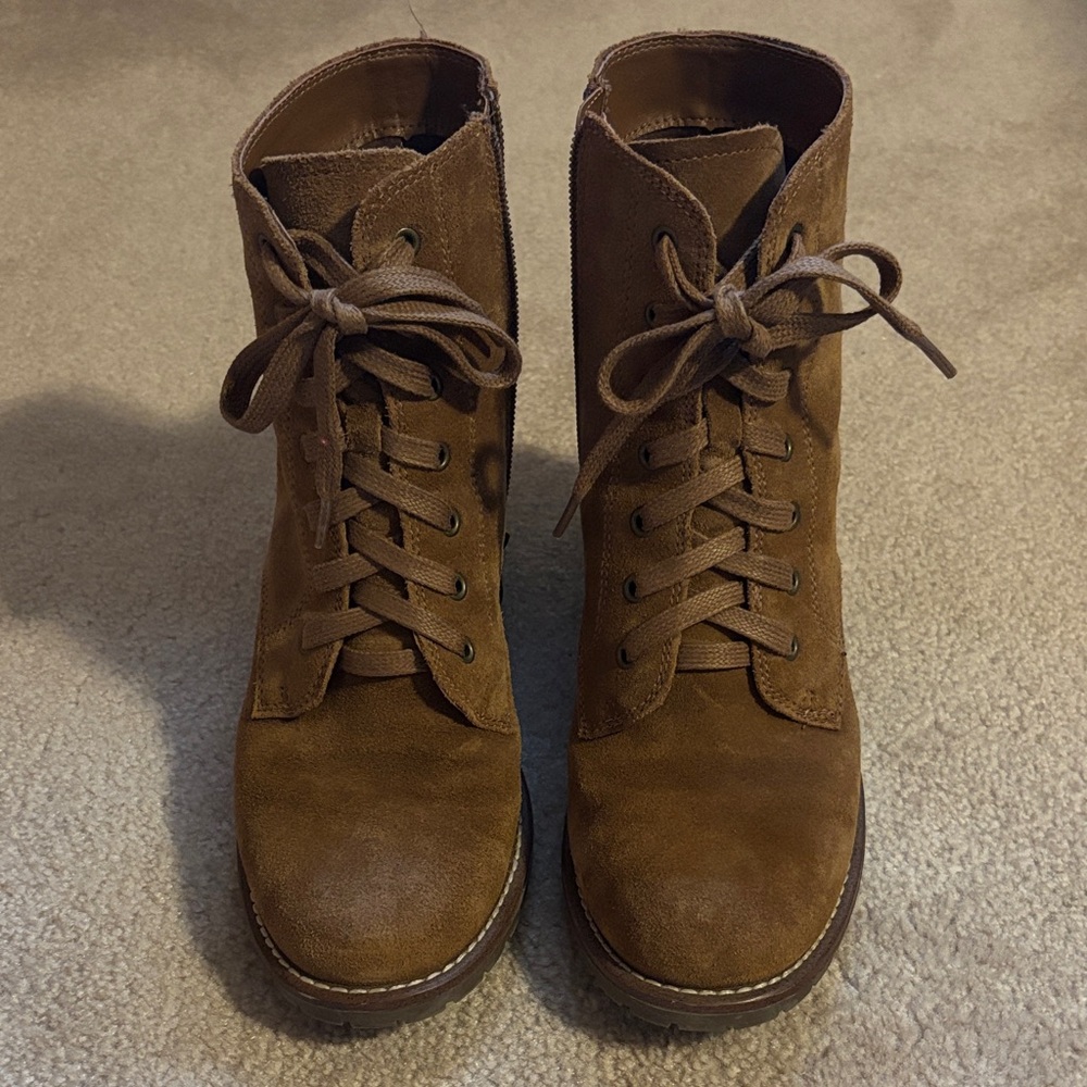 Canvas Brown Ankle Boots